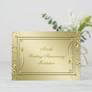 Invitación Flourish Gold 50º Aniversario de Boda