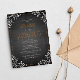 Invitación Flourish gótica navideña en Halloween