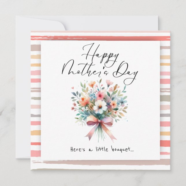 Invitación Flower bouquet Happy Mother’s Day (Anverso)