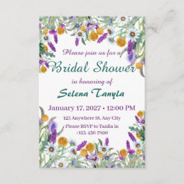 Invitación   Flower Bridal Shower Invitation Card