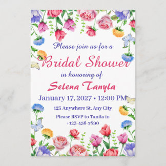 Invitación Flower Bridal Shower Invitation Card