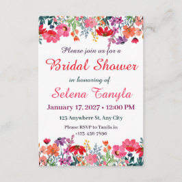 Invitación  Flower Bridal Shower Invitation Card