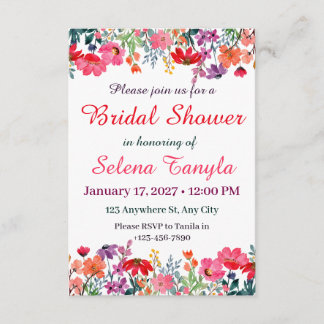 Invitación Flower Bridal Shower Invitation Card