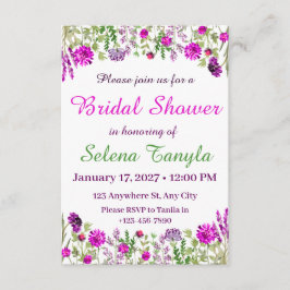 Invitación  Flower Bridal Shower Invitation Card