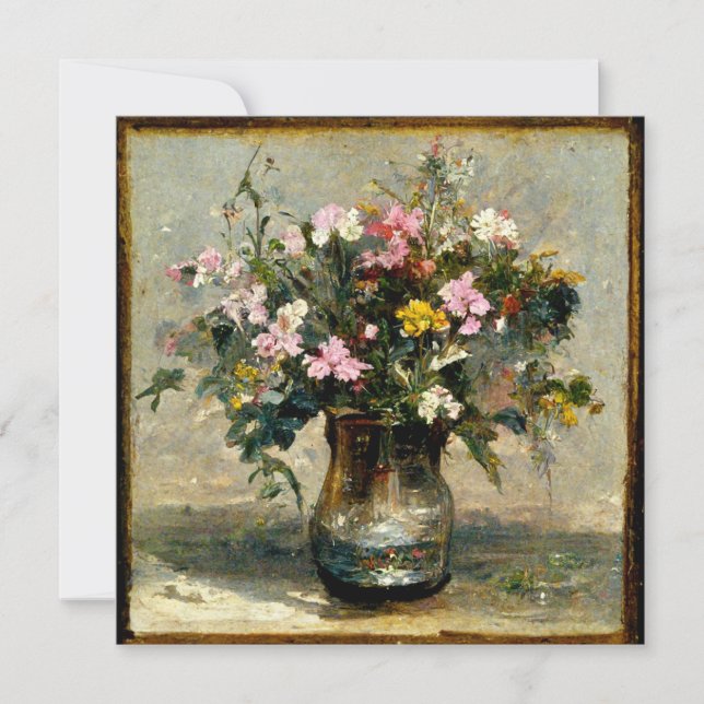 Invitación Flower Buque Oil Painting Still Life (Anverso)
