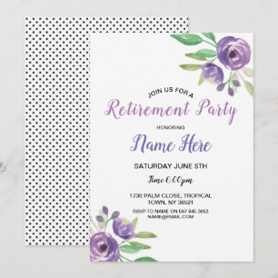 Invitación Flower de retiro de fiesta de cumpleaños invitan a