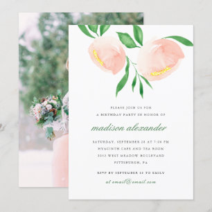 Invitación Flower Flower Flower Peach Rubor