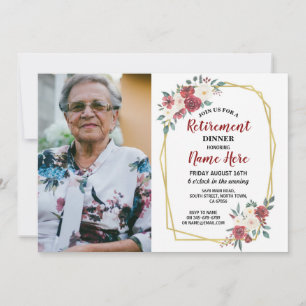 Invitación Flower Flower Red Cream Gold Winter