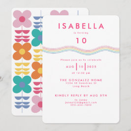 Invitación Flower Fun Vibrant Flower Cumpleaños