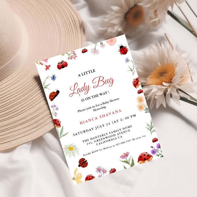 Invitación Flower Garden Little Love Bug Baby Shower (Subido por el creador)