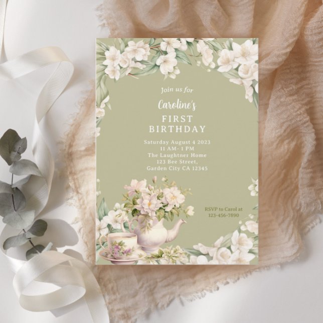 Invitación Flower Garden Tea Fiesta Cualquier cumpleaños de e (Subido por el creador)