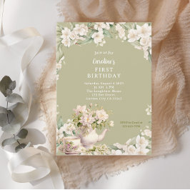Invitación Flower Garden Tea Fiesta Cualquier cumpleaños de e