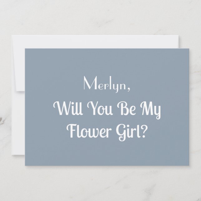 Invitación Flower Girl Propuesta Dusty Blue Boda Clásico (Anverso)