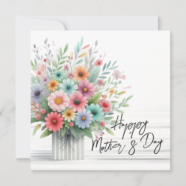 Invitación Flower Happy Mother's Day (Anverso)