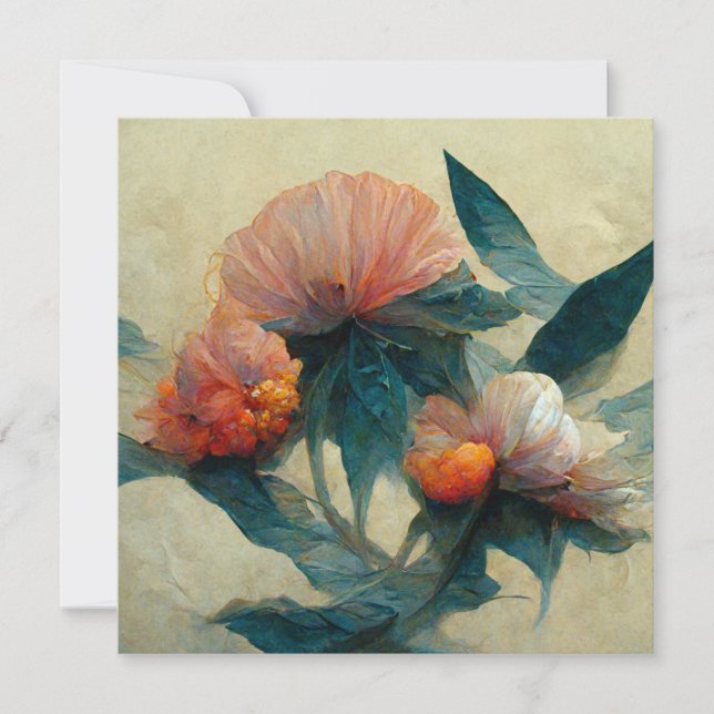 Invitación Flower Painting (Anverso)