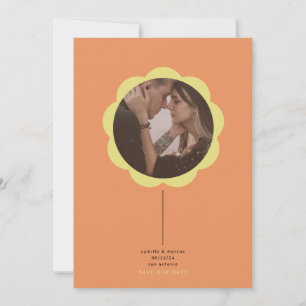 Invitación Flower Photo Frame Save the Date card