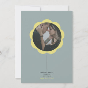 Invitación Flower Photo Frame Save the Date card