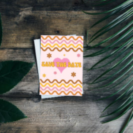 Invitación Flower Power 60's 70's Retro Save the Date