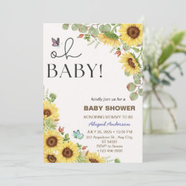 Invitación Flower Sun Floral Girls Baby Shower Invitations 