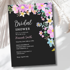 Invitación Flowers in pink tones boho summer Bridal Shower