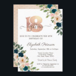 Invitación Flowers Polka Dots 18th Birthday<br><div class="desc">Flores y puntos de polka.</div>