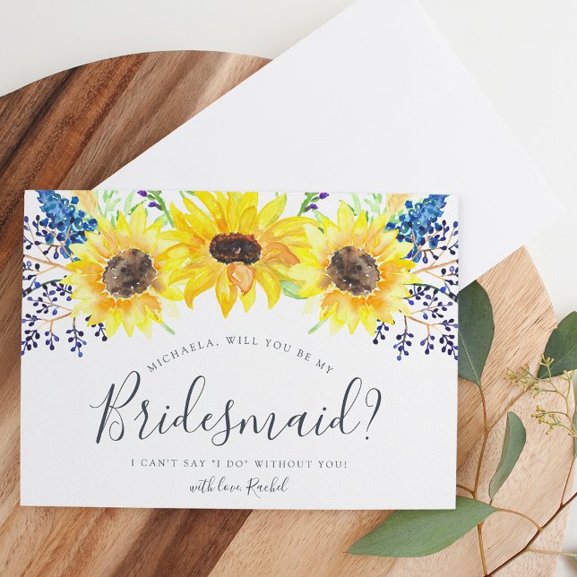 Invitación Flowfields Be My Bridesmaid Card (Subido por el creador)
