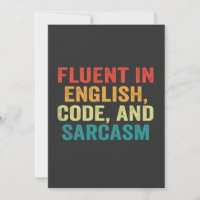 Fluido en código inglés y sarcasmo divertido de co