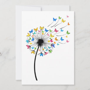 Invitación Flujo de mariposas de diente de león