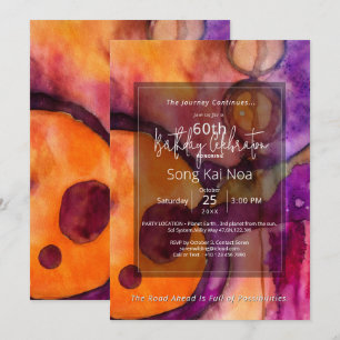 Invitación Flujo Luminoso   Acuarela Abstracta 