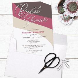 Invitación Flujos Horizontales de Crema de Chocolate y Frambu