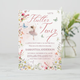 Invitación Flutter and Twirl Alas Mágicas Baby Shower