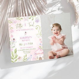 Invitación Flutter y Twirl Chica de cumpleaños