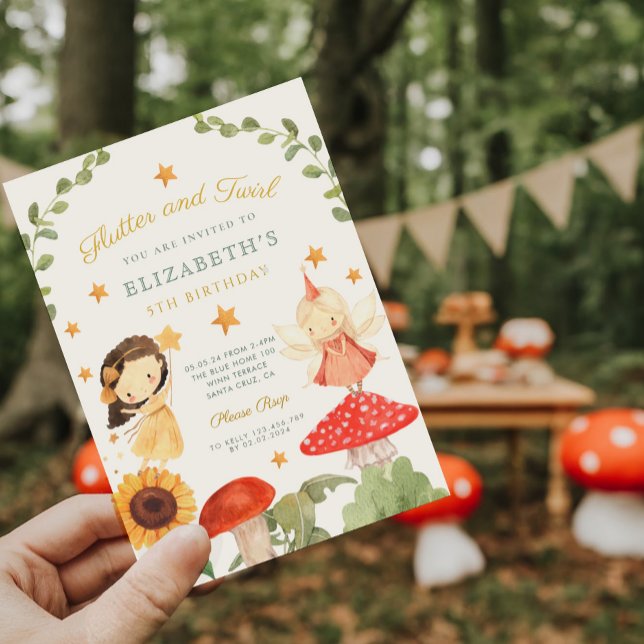 Invitación Flutter y twirt Fairy Enchanted Cumpleaños (Subido por el creador)