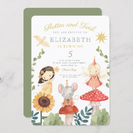 Invitación Flutter y twirt Fairy Enchanted Cumpleaños