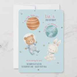Invitación Fly High, Little Astronaut Girl