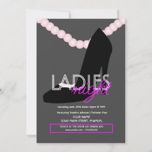 Invitación Flyer de Perlas de Tacón del Bar Ladies Night Club