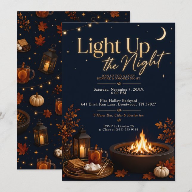 Invitación Fogueo de Noche (Anverso / Reverso)