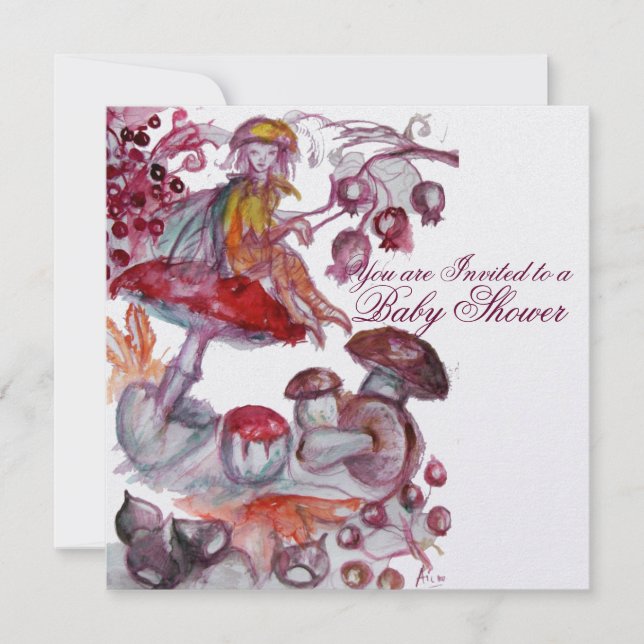 INVITACIÓN FOLETA MÁGICA DE MUSHROOMS BABY SHOWER (Anverso)