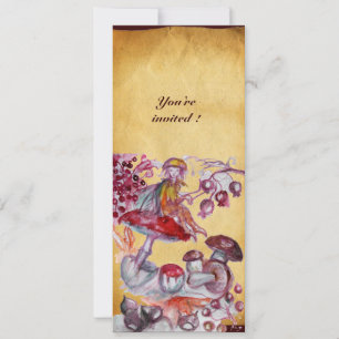 Invitación FOLETA MÁGICA DEL pergamino DE MUSHROOMS