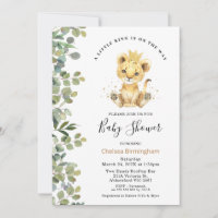 Foliag verde moderno Baby Lion Baby Shower