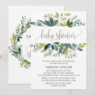 Invitación Foliage Baby Shower