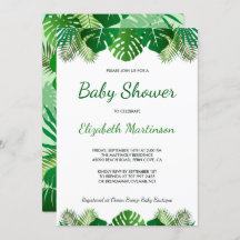 Foliage Baby Shower de hojas tropicales