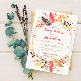 Invitación Foliage Baby Shower de Wildflower Forest Mushroom