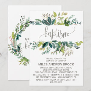 Invitación Foliage Baptism