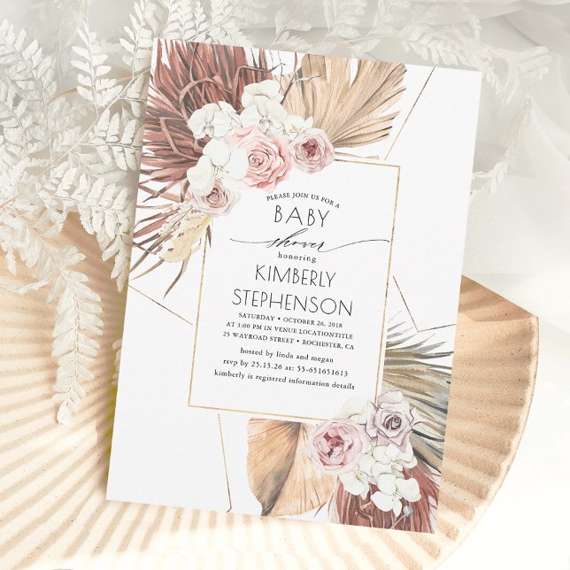 Invitación Foliage Boho Baby Shower (Subido por el creador)