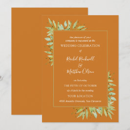 Invitación Foliage botánico en Boda Ochre