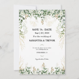 Invitación Foliage Botánico Encantado: Guardar La Fecha