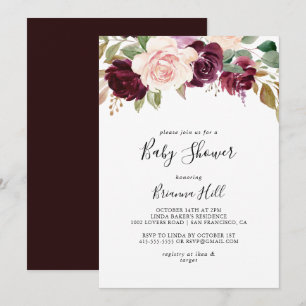 Invitación Foliage bucal y botánico rústico Baby Shower