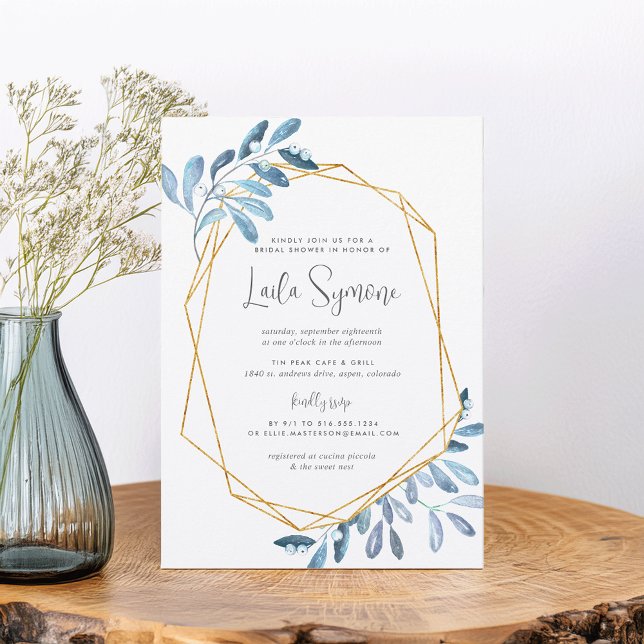 Invitación Foliage congelado | Ducha acuarela (Subido por el creador)