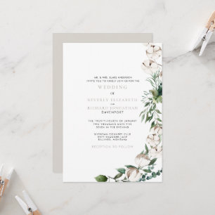 Invitación Foliage & Cotton Boda moderno